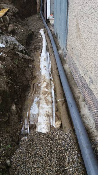 Système de drainage dans une maison près de Lyon